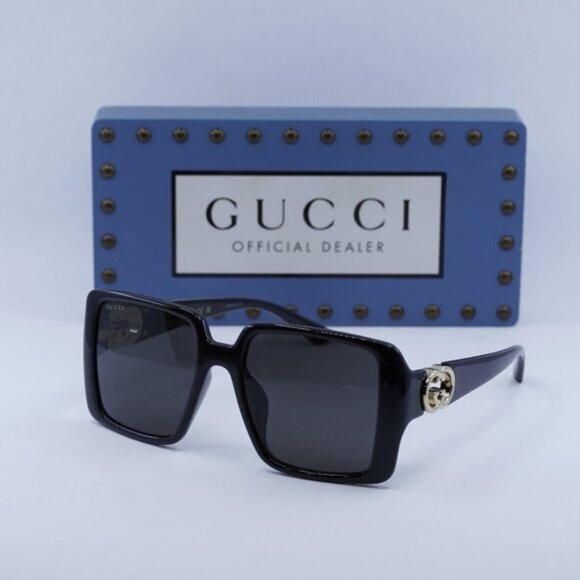 Gucci GG1692SA 001 Square Sunglasses - Black/Grey main image 6